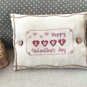 PDF Happy Valentine's Day Cross Stitch Design by Needle Treasures Nook Cross Stitch St Valentine Design, Love Design, Love Decoration