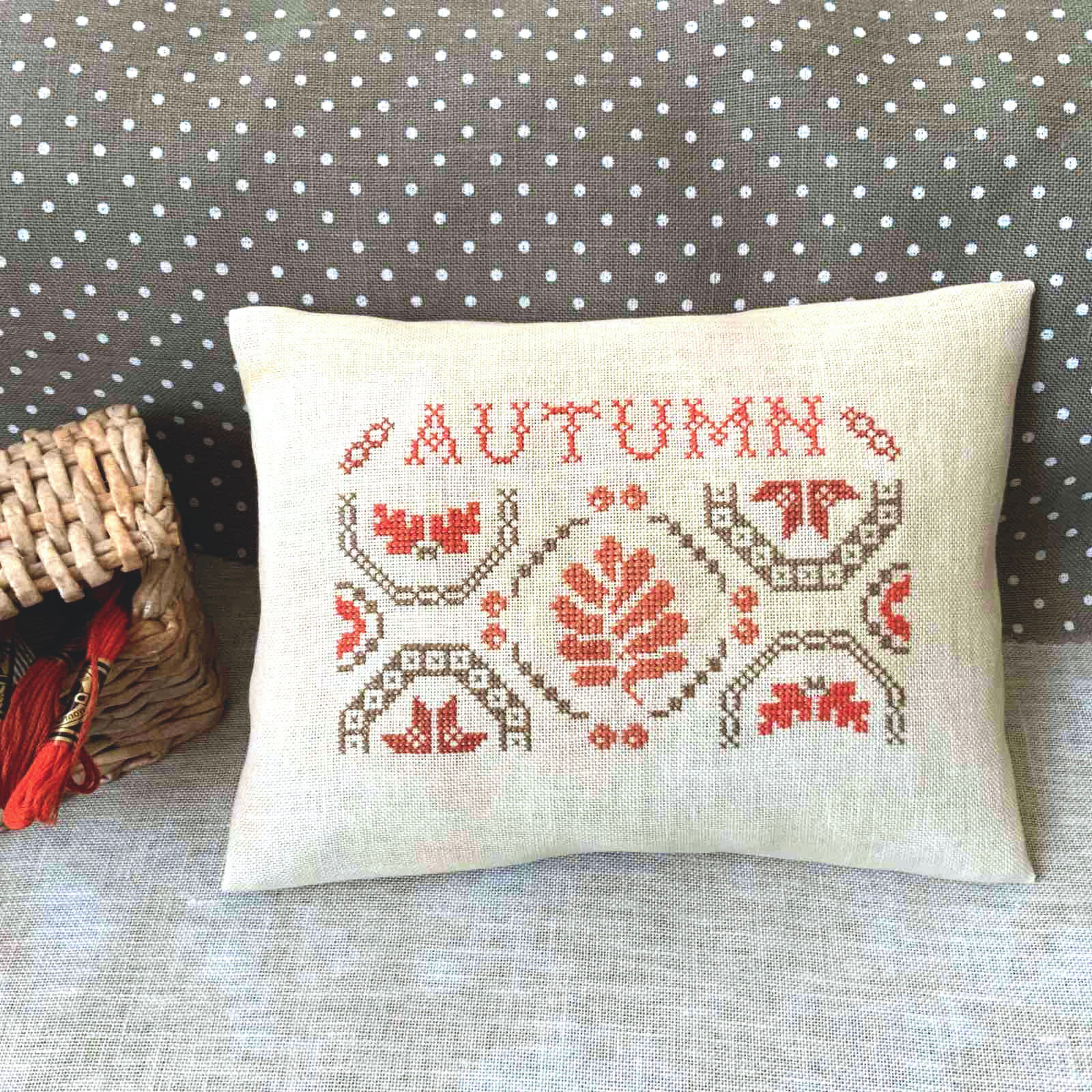 PDF Autumn Quaker Cross Stitch Pattern – Primitive Fall Sampler With ...
