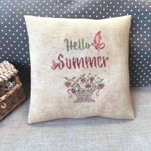 PDF Hello Summer by Needle Treasures Nook Summer Strawberries Cross Stitch Design Summer Decor Cross Stitch Pattern