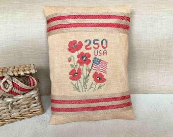 PDF Liberty in Bloom – 250 USA Cross Stitch Patriotic Design Independence Day Chart, Primitive Liberty Americana Mini Sampler Pattern