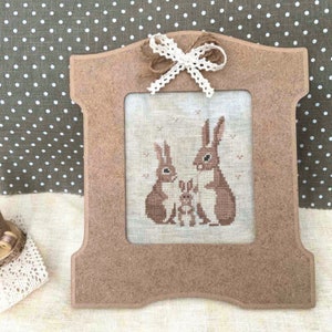 PDF Easter Rabbit Family by Needle Treasures Nook Primitive Bunny Easter Cross Stitch Pattern Bunny Design Easter Rabbit Easter Hare Chart