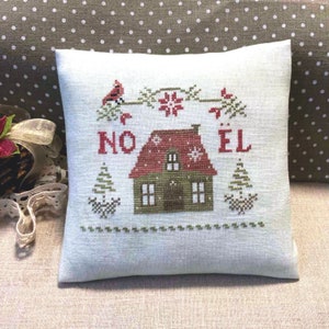 PDF Noel by  Needle Treasures Nook Cross Stitch Red Sampler Primitive Design, Christmas Red Pattern, Christmas Vintage Decoration