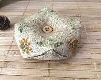 Sunflower Biscornu Cross Stitch Pattern PDF | Primitive Pincushion Needlework by Needle Treasures Nook | Instant Download Embroidery Design