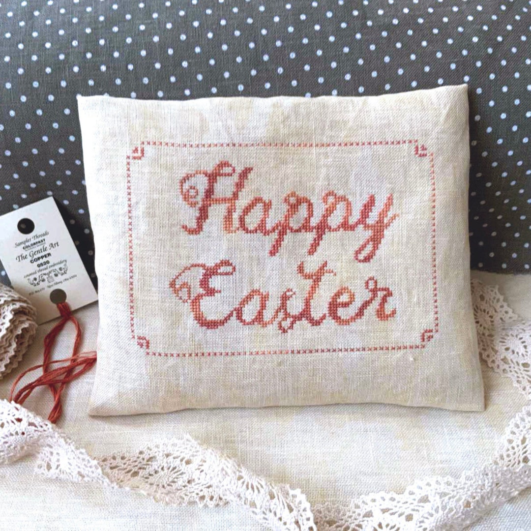 PDF Happy Easter Monochrome Sampler Primitive Cross Stitch Design ...