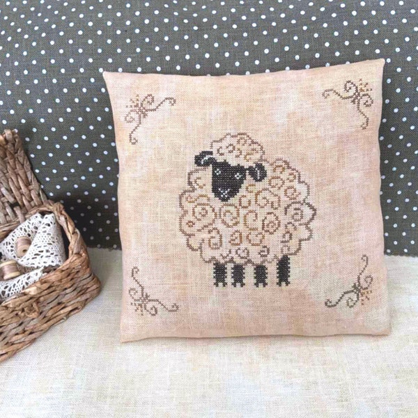 PDF The Curly Sheep by Needle Treasures Nook Primitive Easter Cross Stitch Pattern Hen Chart Curly Feathered Hen Delight Farm decor pattern