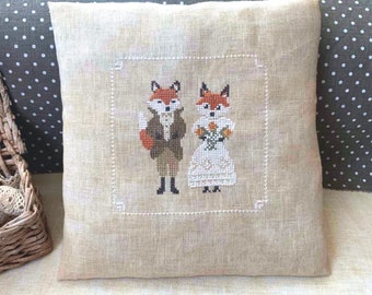 PDF Fox Wedding Elegance by Needle Treasures Nook Cross Stitch Wedding Design Romantic Fox Family Pattern Cute Fox Anniversary Pattern