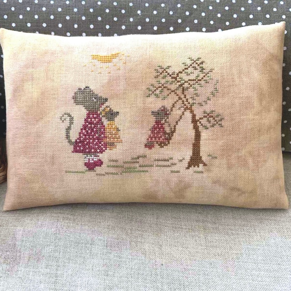 A Mother's Love by Needle Treasures Nook Kreuzstich Mäuse Muster Modernes minimalistisches Muttertagsblatt Mäuse Muster