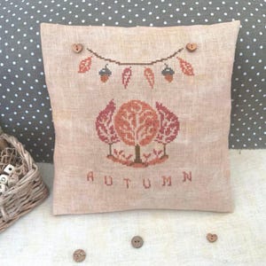 PDF Autumn Splendor by Needle Treasures Nook Cross Stitch Autumn Leaves Design Thanksgiving Autumn Design Fall Cross Stitch Leaves Garland