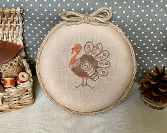 Schema punto croce Harvest Gobbler PDF / Schema ricamo tacchino del Ringraziamento / Decorazione autunnale con ricamo fai da te, regalo / Download immediato