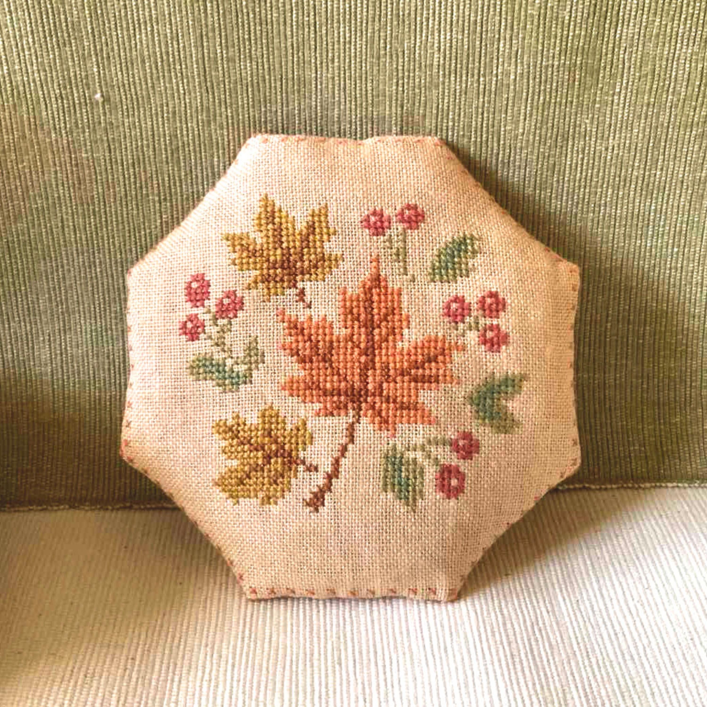 Harvest Maple Cross Stitch Pattern: Autumn Leaves Primitive Sampler ...