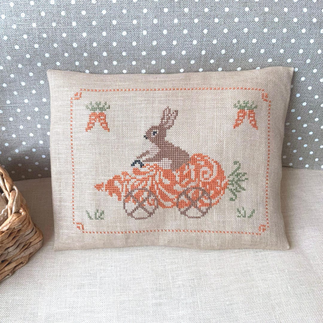 PDF Carrot Express Primitive Bunny Easter Cross Stitch Pattern Hare ...