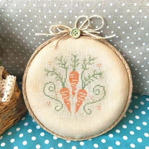 PDF Carrot Trio Charm by Needle Treasures Nook Cross Stitch Easter Cross Stitch Pattern, Easter Modern Minimalist Chart Minimalist Carrots
