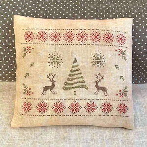 PDF Winter Wonderland by  Needle Treasures Nook Cross Stitch Red Sampler Primitive Design, Christmas Red Pattern, Christmas Vintage Chart