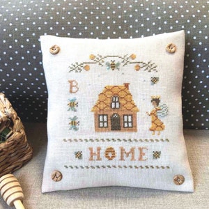PDF Bee Home II by Needle Treasures Nook Cross Stitch Bee Pattern Primitive Cross Stitch Chart Bee Queen PDF Download Cross Stitch Design
