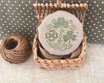PDF Lucky Curls by Needle Treasures Nook Minimalist Green Clover Cross Stitch Pattern St Patrick&#39;s Day Clover Chart Shamrock Design Pattern