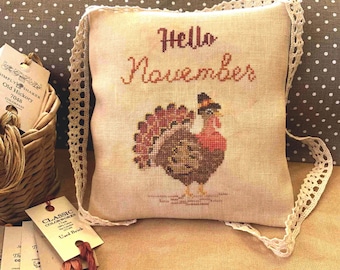PDF November Mood by Needle Treasures Nook Cross Stitch Autumn Turkey Design Thanksgiving Chart Fall Cross Stitch, Fall Decor Pattern Artt