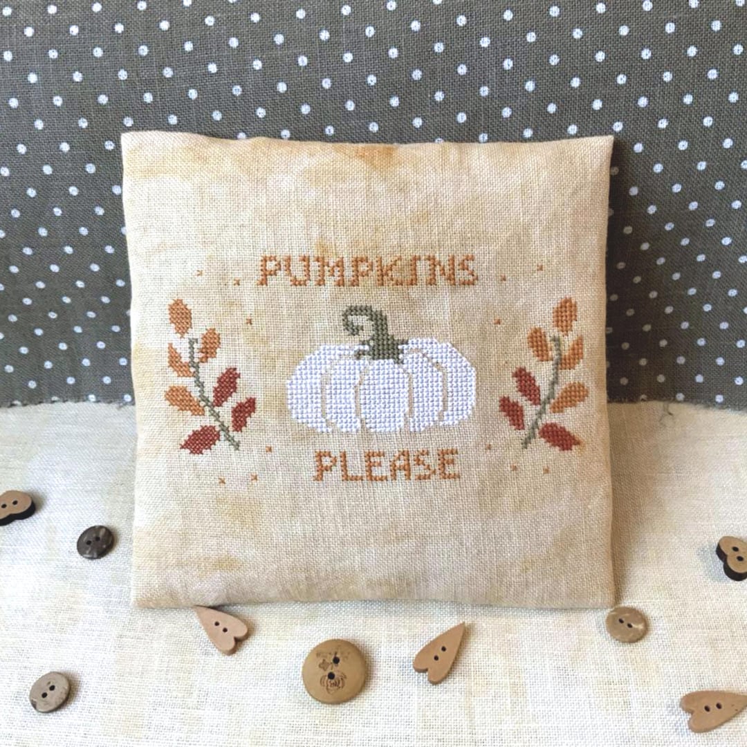 White Pumpkin Elegance Cross Stitch Autumn Chart - Thanksgiving ...