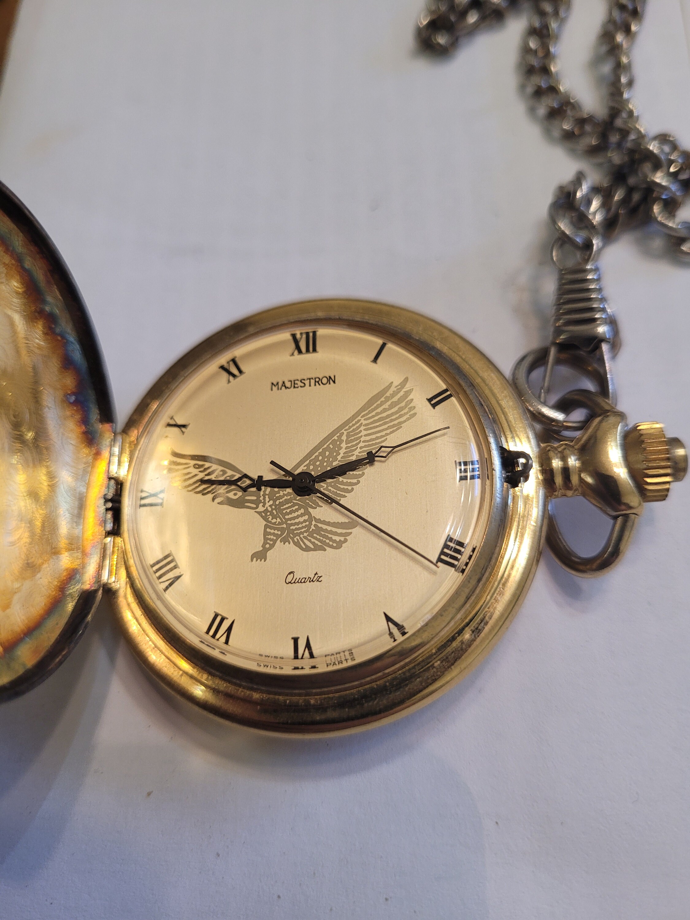 Majestron Pocket Watch With Eagle Etsy
