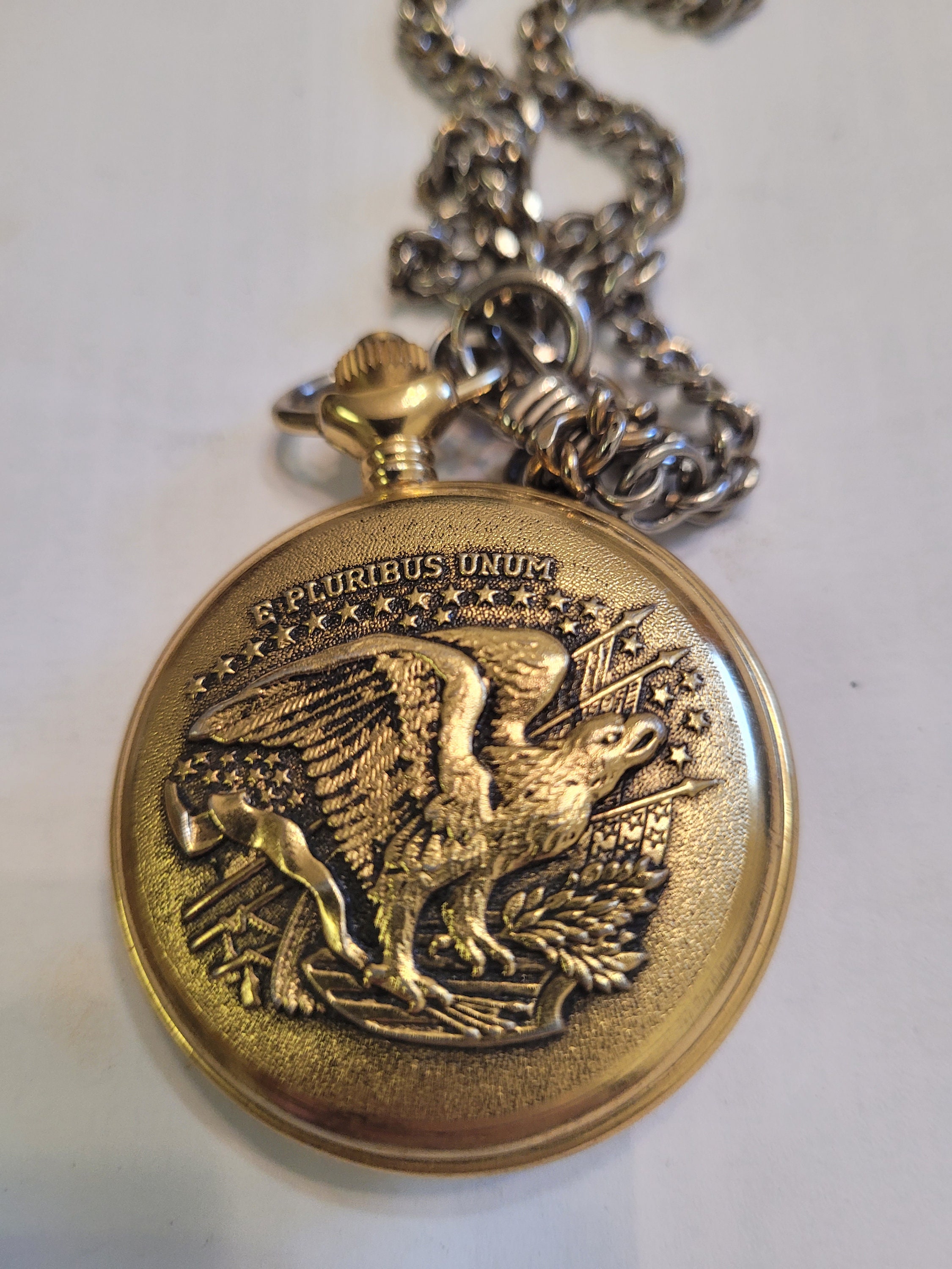 Majestron Pocket Watch With Eagle Etsy