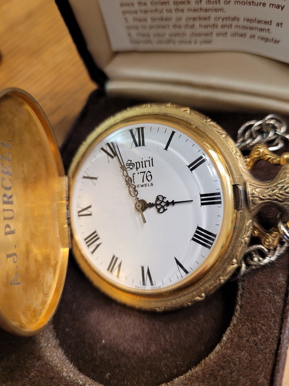 Vintage Spirit of '76 Swiss Pocket Watch Etsy Australia