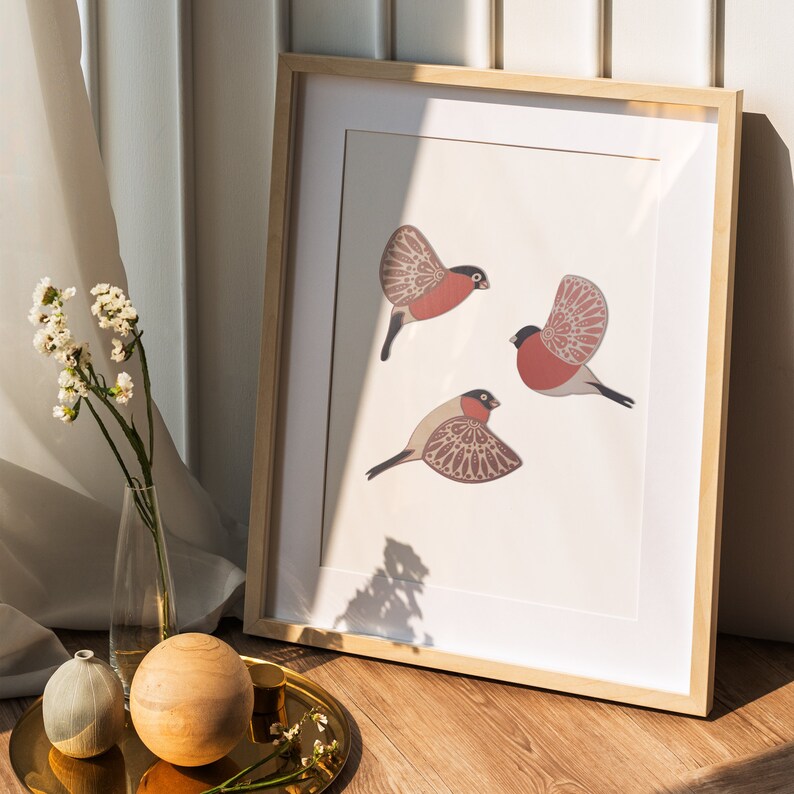 3 Wooden Bird Wall Art Decor Hanging 5 Inch Fly Across Wall Etsy