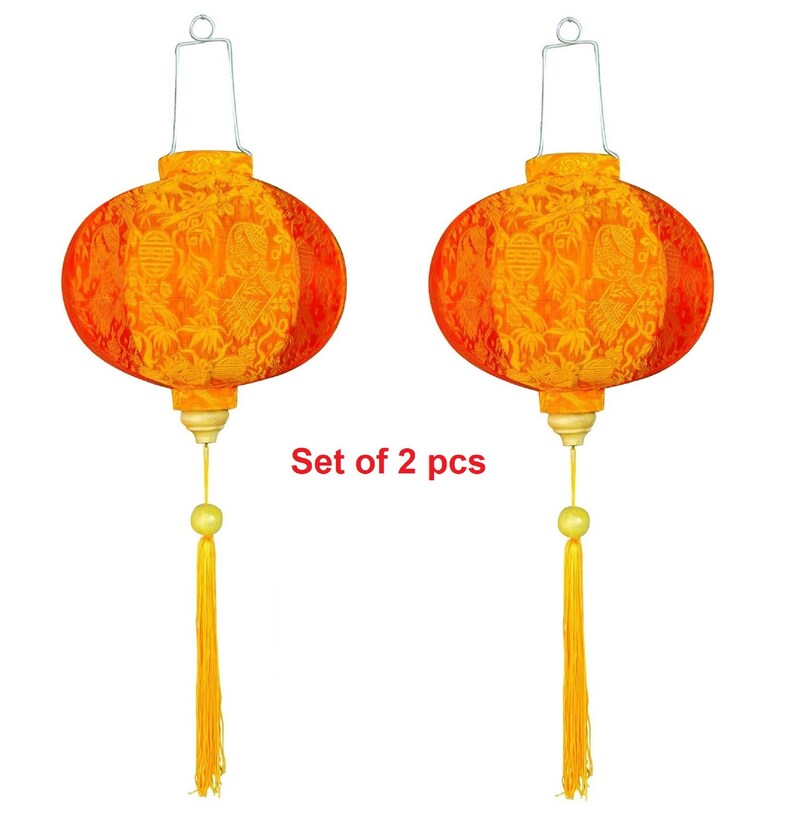 Set of 2 Silk Lantern Round Vietnamese Lantern Wedding Etsy