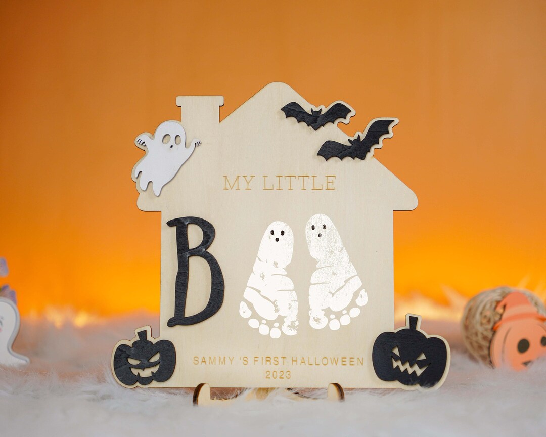 Babys First Halloween Keepsake, DIY Halloween Footprint Art,new Baby