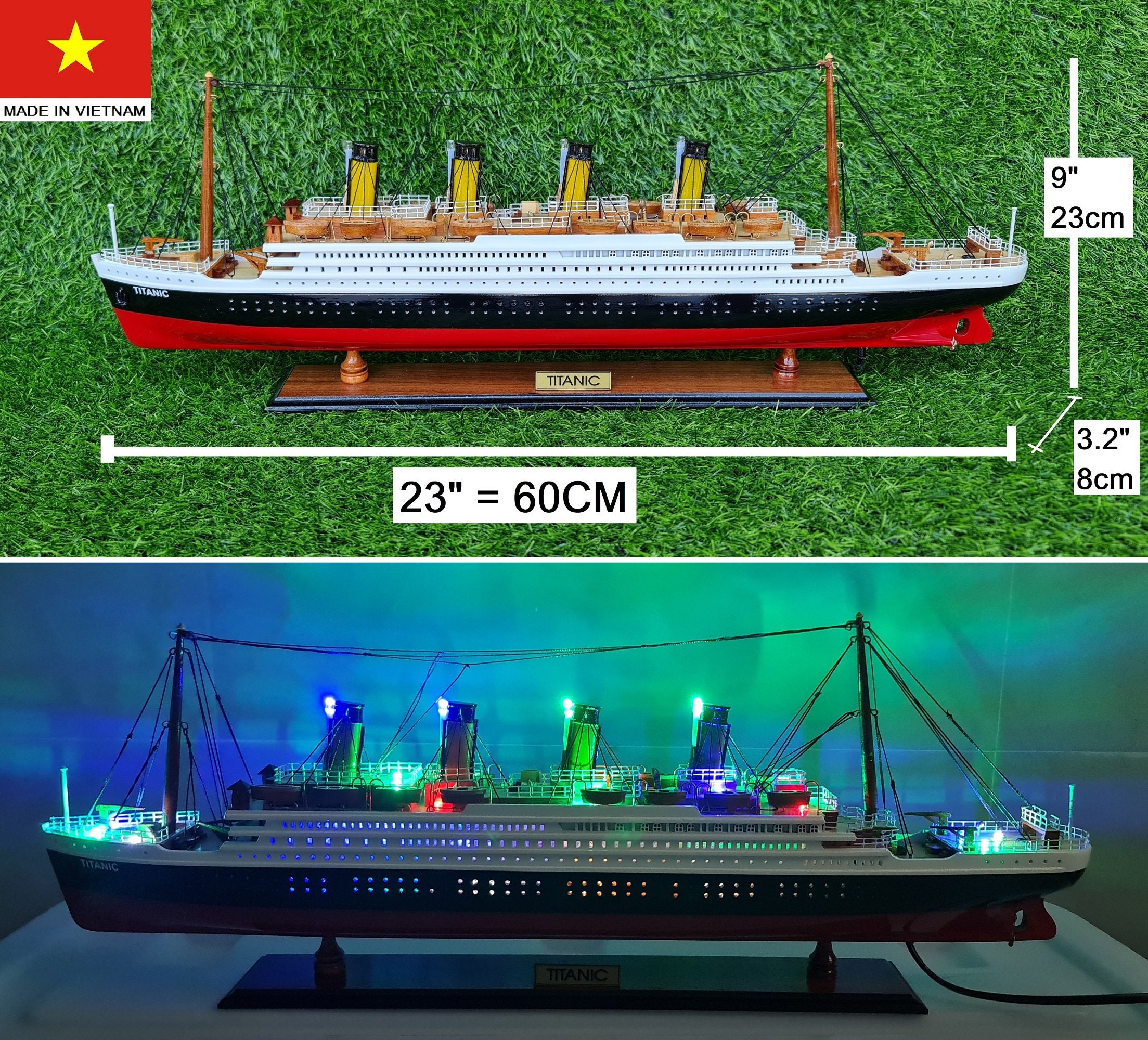 Models & Kits RMS Titanic Model Ship Boat Ocean Liner 23" 60cm Wooden White Star Line Cruise