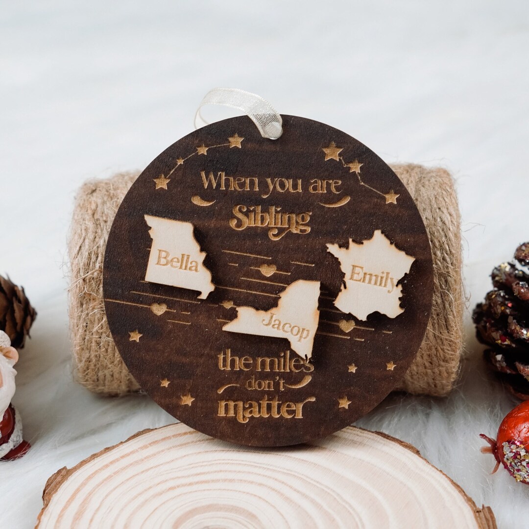Personalized Christmas Ornament Long Distance Christmas Gift Etsy