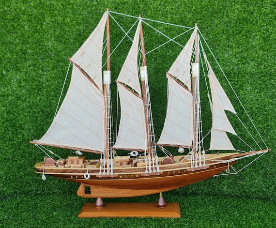 Atlantic Wooden Sailboat Model 24, Tall Ship Model, American Pond