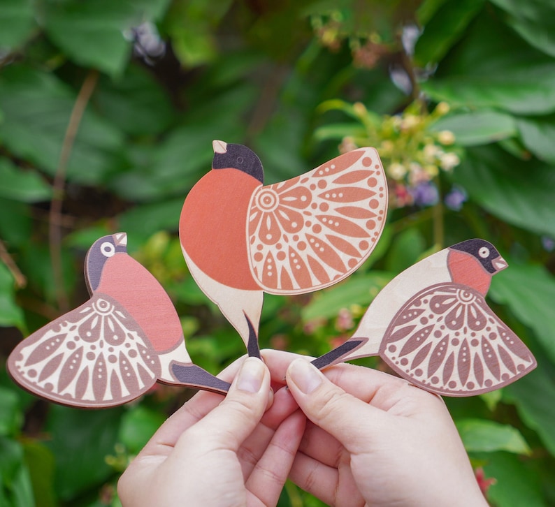 3 Wooden Bird Wall Art Decor Hanging 5 Inch Fly Across Wall Etsy