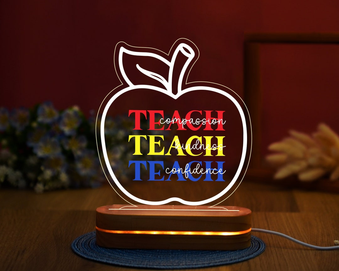 Perfect Teacher Appreciation Gift, Teacher Day Gifts, LED Night Light ...