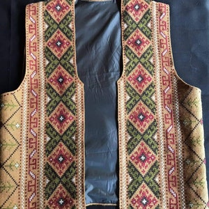 Handmade vest, cross stitch, Georgian traditional Khevsurian embroidery vest,Traditional clothes,vestments.Made with traditional ornaments.