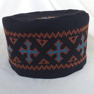 Hand embroidered hat,Fabric hat,Chirstian Hat,Orthodox priests,Embroidered hat,Georgian traditional embroidery.Skufia.georgian orthodox hat.