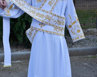 Stikharion,protodeacon's vestment,Altar vestment,Stikhar,deacon's set of vestments,orthodox sticharion,The clothes of the Orthodox Church.