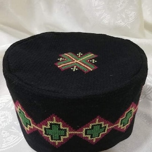 Hand embroidered hat,Fabric hat,Embroidered hat, Georgian traditional embroidery. Embroidered cross on the hat. Hat 56-65 cm. Made to order.