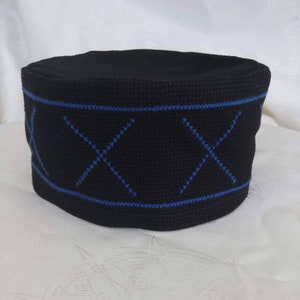 Hand embroidered hat,Fabric hat,skufia,Embroidered hat,Georgian traditional embroidery.Cross stitch,Embroidered cross on the hat. hats.