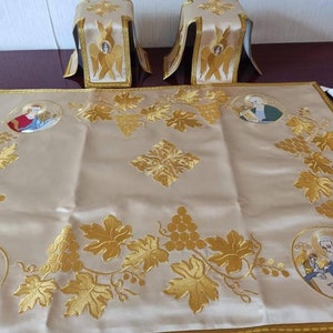 Chalice Cover, used in orthodox chereh during liturgy,to cover chalice and paten,Embroidery of the Christian Orthodox Church.Religious Gifts