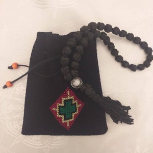 pouch,religious pouch,Orthodox embroidery,Embroidered Cross,bag,personalized rosaey pouch,rosary embroidered pouch,velvet lined rosary pouch