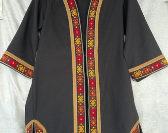 Women's wear,Traditional Georgian dress for woman,Hand-embroidery Khevsuri clothing,Vintage ornaments,Ethnic clothing of Georgian culture.