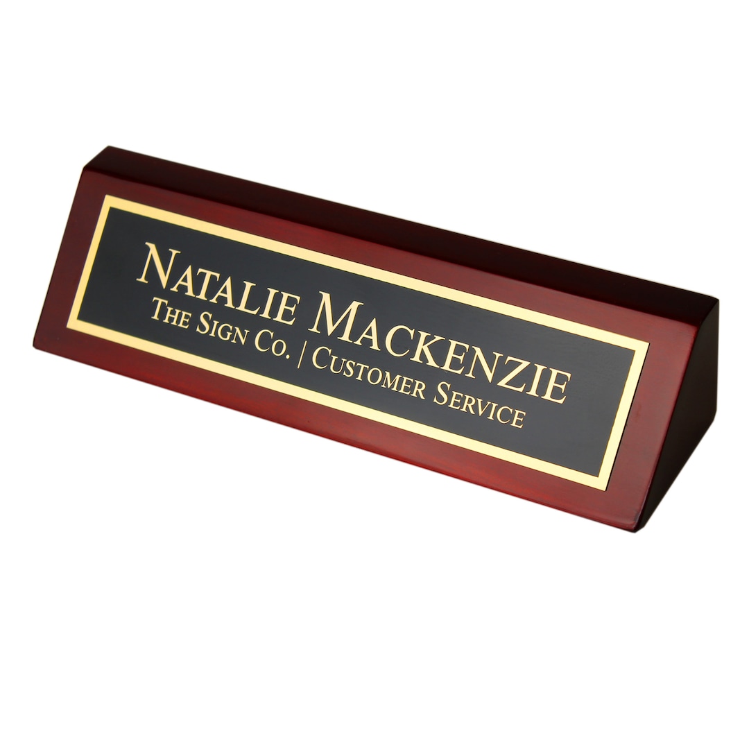 Personalized Office Name Plate for Desk Engraved Business Desk Name