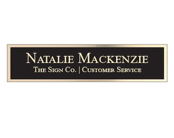 SOLO PLACA para placa de identificación personalizada para escritorio de oficina - Incluye grabado - Madera no incluida