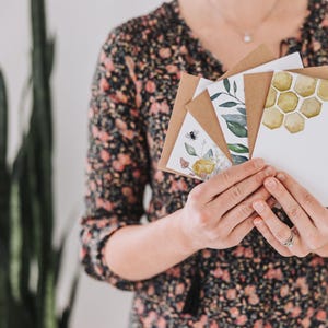 Jeu mystère cartes de voeux vierges | Jeu de cartes vierges | Cartes de voeux pour toutes les occasions | Jeu de cartes de variétés aquarelle
