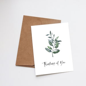 Je pense à vous Carte de vœux botanique minimaliste