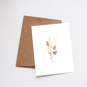Carte de voeux florale séchée rustique - Polyvalente pour tous les événements