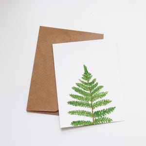 Carte de voeux botanique vierge | de correspondance vierges à l'aquarelle | Aquarelle | Fougères Art du nord-ouest du Pacifique | Carte d'anniversaire plante