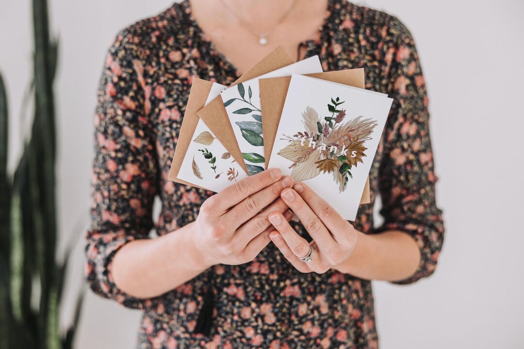 Hand-painted Watercolor Thank You Cards Set: Variety Greeting Cards - Etsy