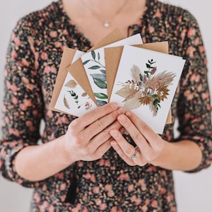 Jeu mystère de cartes de remerciement | Jeu de cartes de remerciement | Merci Cartes de vœux | Jeu de cartes de variétés aquarelle