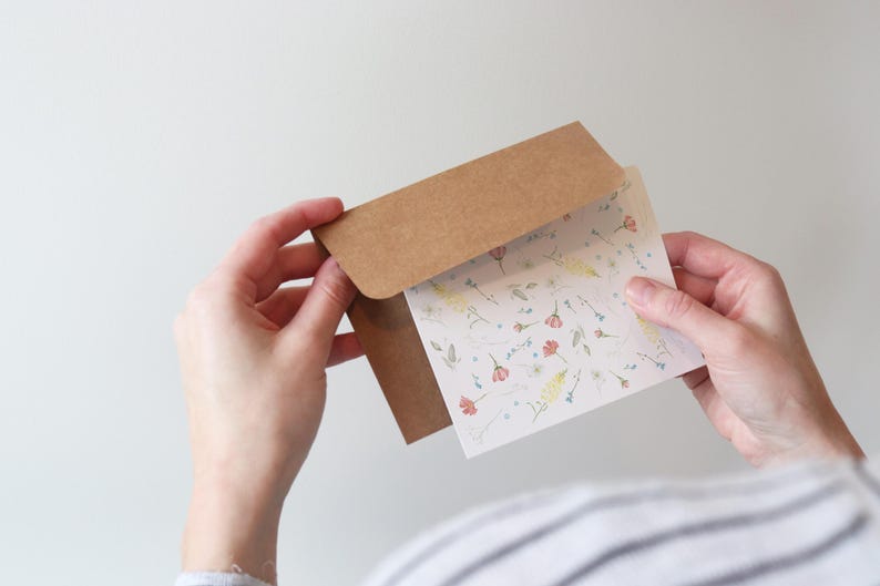 Blank Floral Greeting Card | Watercolor Blank Note Cards | Flowers ...