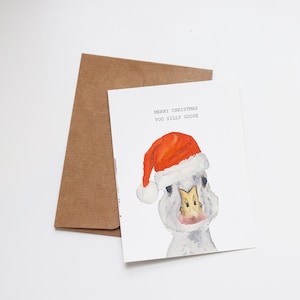 Carte idiote d'oie de Joyeux Noël | Carte drôle | Carte de Noël pour mari, femme, petit ami, petite amie, maman, papa | Cadeau de Noël pour lui/elle
